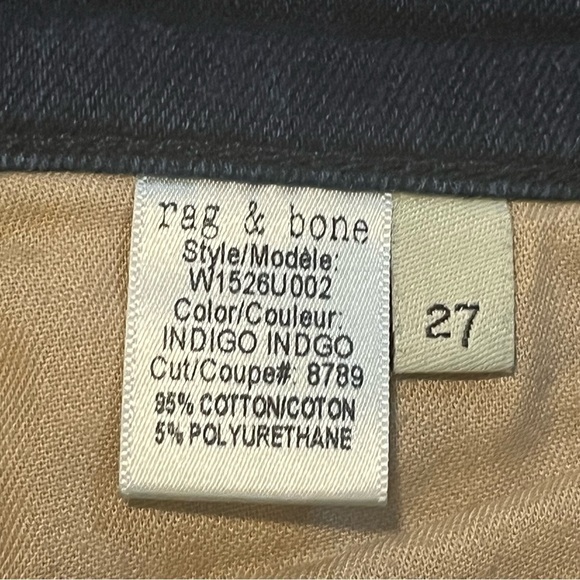 Rag & Bone Jeans Womens 27 Blue Capri Dark Wash Slim Straight Stretch Denim - Picture 5 of 10